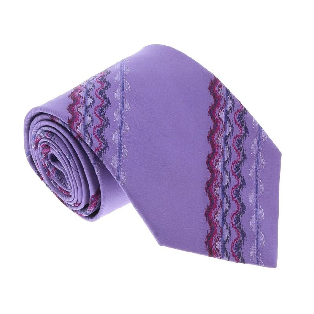 Missoni U3829  Violet Sharkskin 100% Silk Ties
